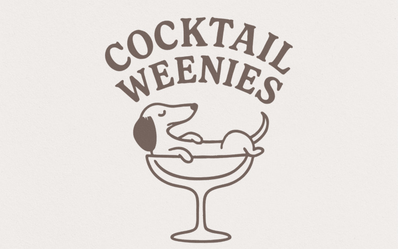 Cocktail Weenies PNG, Funny Dachshund Dog in Cocktail Glass Art, Dog Lover Retro PNG Shirt, Animal Illustration