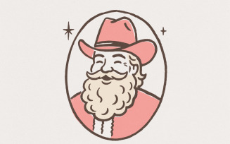 Cowboy PNG, Western PNG, Christmas PNG, Vintage Santa, Retro Holiday Art, Santa Cowboy Clipart,