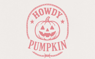 Howdy Pumpkin PNG, Western Fall PNG, Retro Halloween, Trendy Pumpkin PNG Download, Autumn