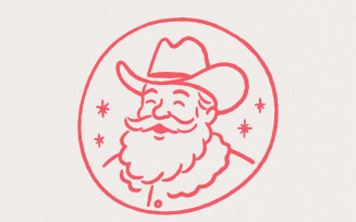 Jolly Cowboy Santa PNG, Western Christmas Clipart Download, Cowboy Santa Sublimation Art, Retro