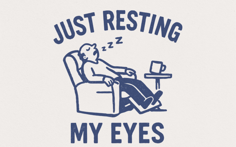 Just Resting My Eyes PNG, Funny Dad Digital Download, Humorous Nap Tired Retro PNG Sublimation, Illustration
