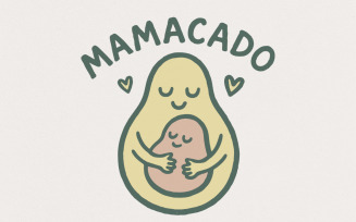 Mamacado PNG, Cute Avocado Mom and Baby Digital Download, Motherhood Sublimation, Pregnancy