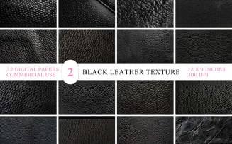Seamless Black Leather Backgrounds | Luxury Black Leather Textures | Black Leather Texture Bundle