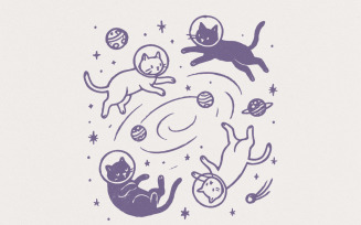 Space Cat PNG, Cat PNG, Cute Cat PNG, Galaxy PNG Art, Astronaut Cats, Cat Lover Digital, Space