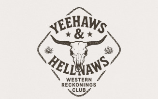 Yeehaws & Hell Naws PNG, Western Reckonings Club, Cowboy Skull PNG, Rodeo Western Shirt, Country
