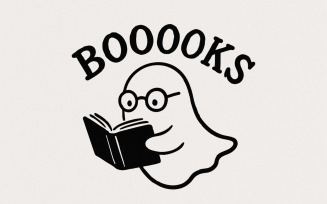 Booooks Ghost Reading PNG, Cute Halloween Book Lover PNG, Funny Bookish Shirt, Spooky Digital