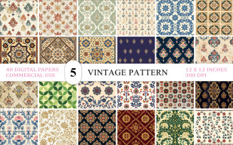 Floral & Tile Inspired Seamless Pattern Seamless Multicultural Pattern Elegant Vintage Pattern