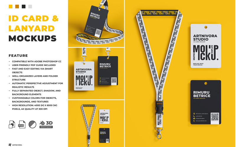 ID Card & Lanyard Mockup Sets Product Mockup