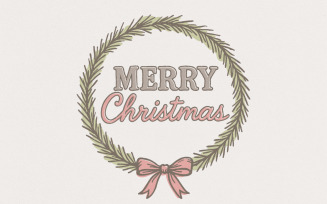 Merry Christmas Wreath PNG, Holiday Digital Download, Christmas Clipart, PNG for Sublimation,