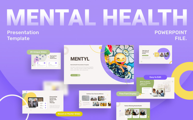 MindCare – Mental Wellness Presentation Template PowerPoint Template