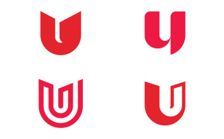 U Letter logo design template elements. v14