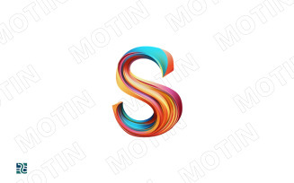 Colorful swirl design featuring a vibrant letter S
