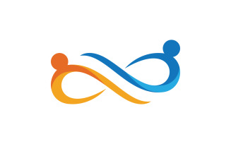 Human care Love adoption group network and social logo design v.10