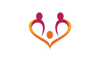 Human care Love adoption group network and social logo design v.9