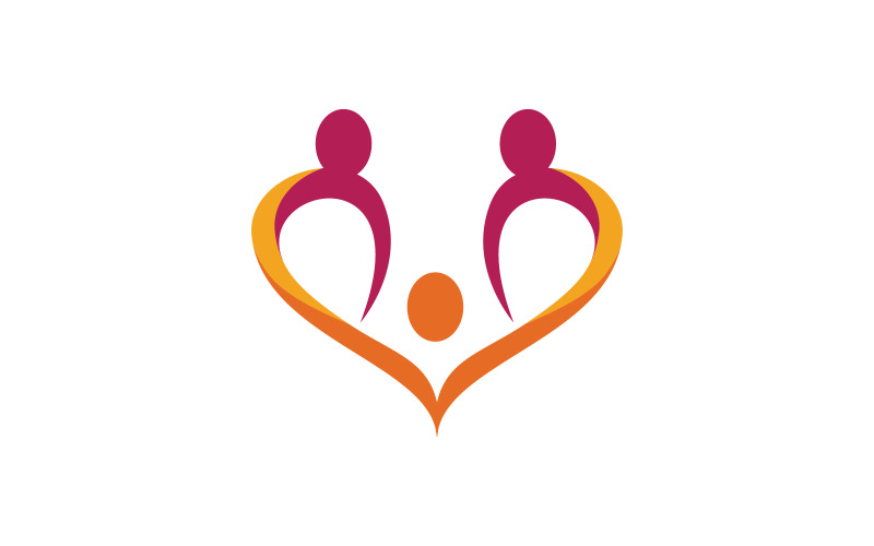 Human care Love adoption group network and social logo design v.9 Logo Template