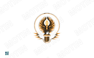 Symbol of innovation featuring a flame and light bulb design