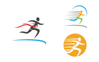 Healthy life Human fit sport logo sign illustration v.299