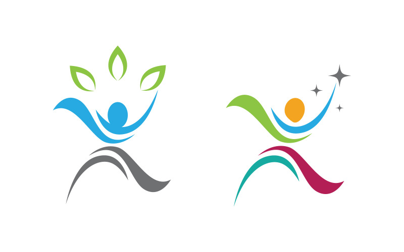 Healthy life Human fit sport logo sign illustration v.302 Logo Template