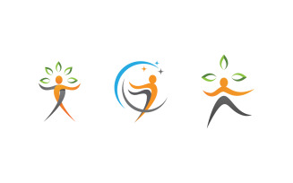 Healthy life Human fit sport logo sign illustration v.304