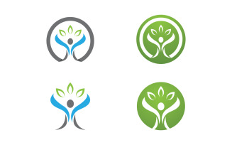 Healthy life Human fit sport logo sign illustration v.306