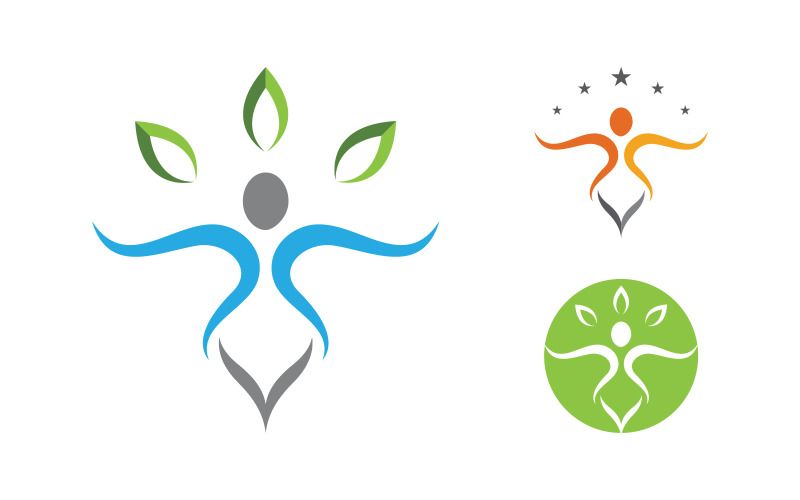 Healthy life Human fit sport logo sign illustration v.308 Logo Template