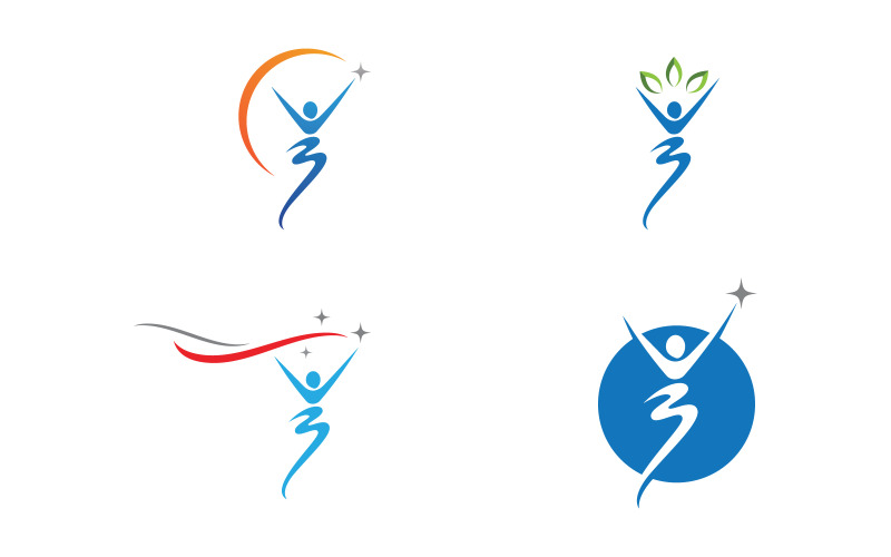 Healthy life Human fit sport logo sign illustration v.310 Logo Template