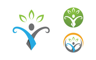 Healthy life Human fit sport logo sign illustration v.314