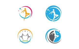 Healthy life Human fit sport logo sign illustration v.315