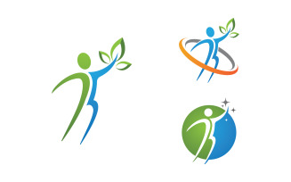 Healthy life Human fit sport logo sign illustration v.318
