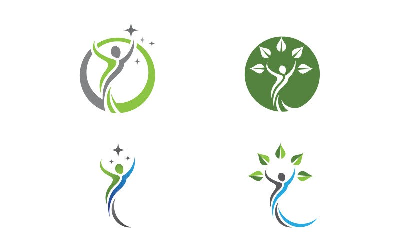 Healthy life Human fit sport logo sign illustration v.319 Logo Template