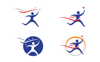 Healthy life Human fit sport logo sign illustration v.320
