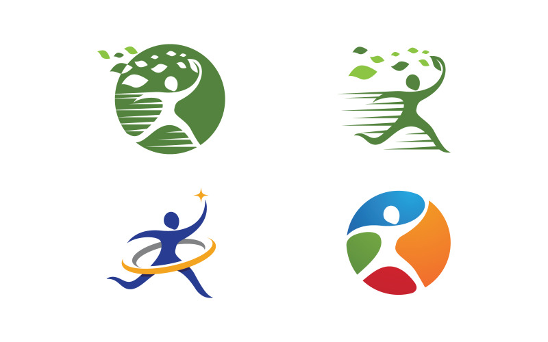 Healthy life Human fit sport logo sign illustration v.321 Logo Template