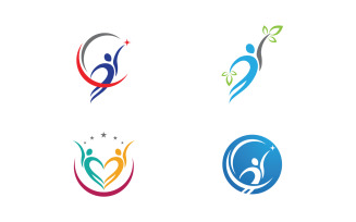 Healthy life Human fit sport logo sign illustration v.322