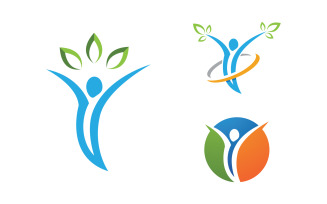 Healthy life Human fit sport logo sign illustration v.323