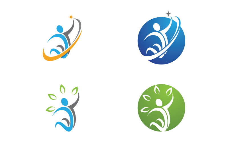 Healthy life Human fit sport logo sign illustration v.324 Logo Template