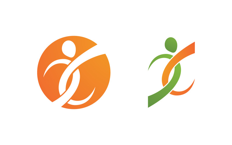Healthy life Human fit sport logo sign illustration v.325 Logo Template