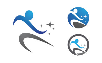 Healthy life Human fit sport logo sign illustration v.328