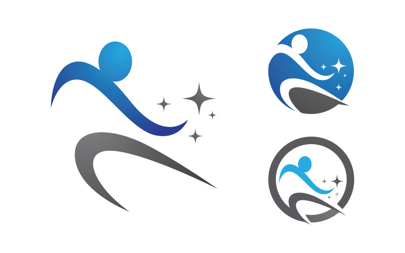Healthy life Human fit sport logo sign illustration v.328 Logo Template