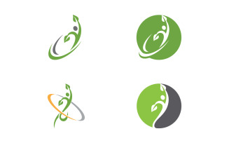 Healthy life Human fit sport logo sign illustration v.329