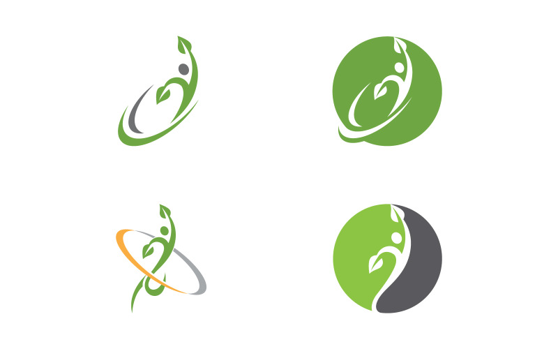 Healthy life Human fit sport logo sign illustration v.329 Logo Template