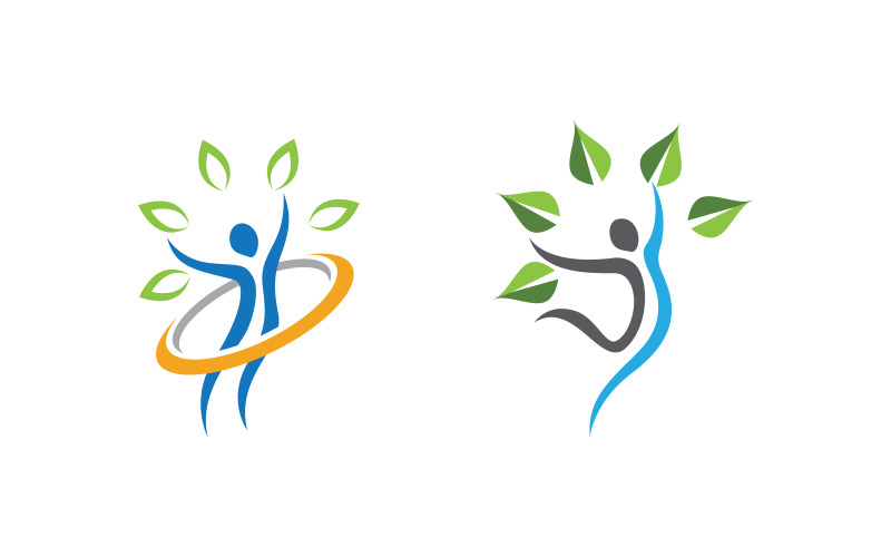 Healthy life Human fit sport logo sign illustration v.335 Logo Template