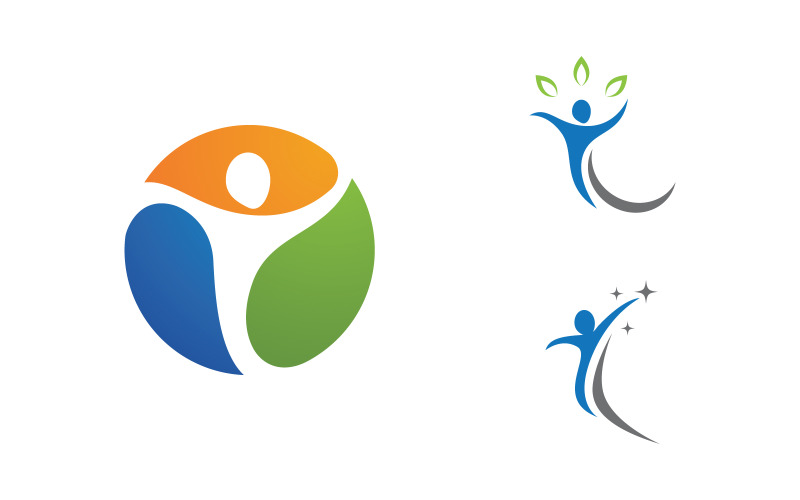 Healthy life Human fit sport logo sign illustration v.336 Logo Template