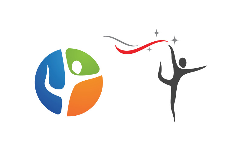 Healthy life Human fit sport logo sign illustration v.337 Logo Template