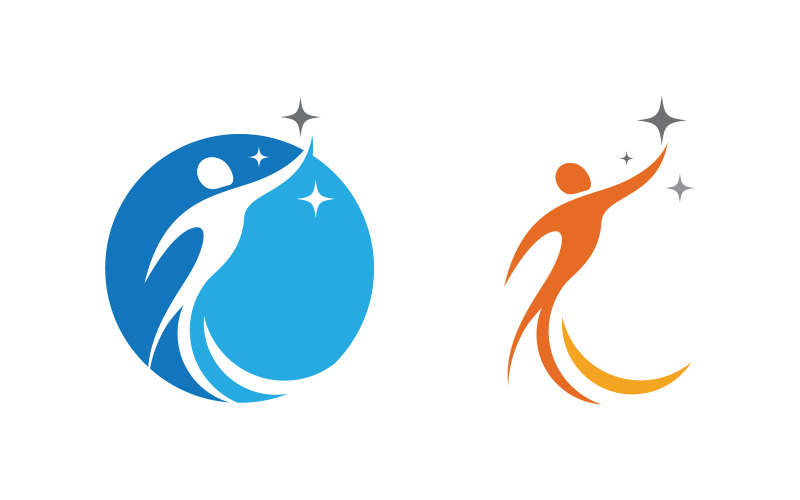 Healthy life Human fit sport logo sign illustration v.343 Logo Template