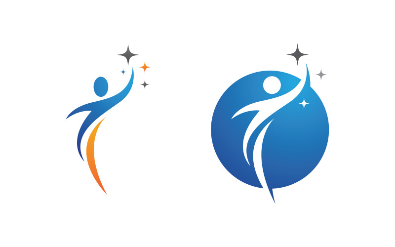 Healthy life Human fit sport logo sign illustration v.344 Logo Template