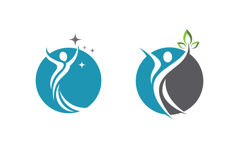 Healthy life Human fit sport logo sign illustration v.345 Logo Template