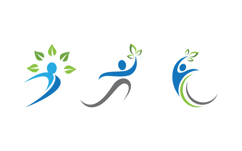 Healthy life Human fit sport logo sign illustration v.346 Logo Template