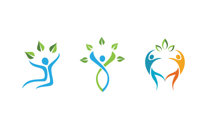 Healthy life Human fit sport logo sign illustration v.349 Logo Template