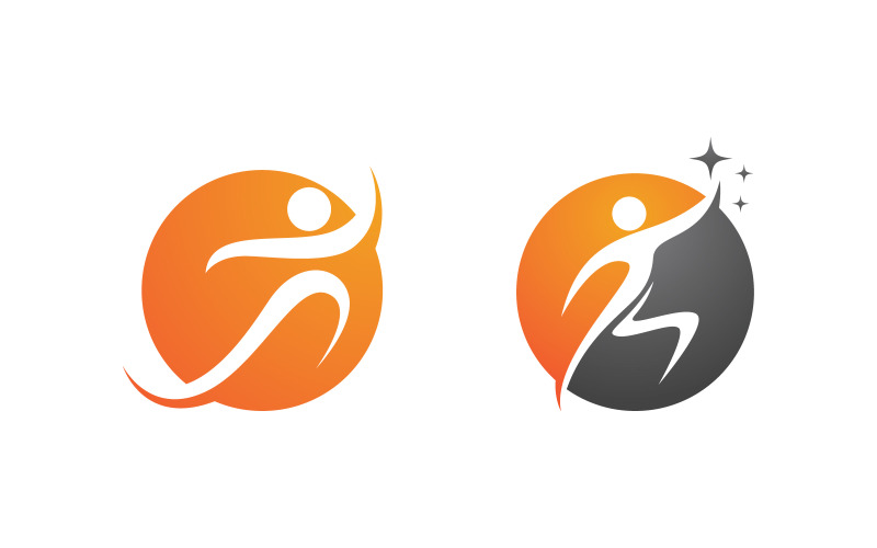 Healthy life Human fit sport logo sign illustration v.351 Logo Template