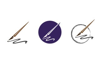 Pen feather writer logo illustration template design v1.5